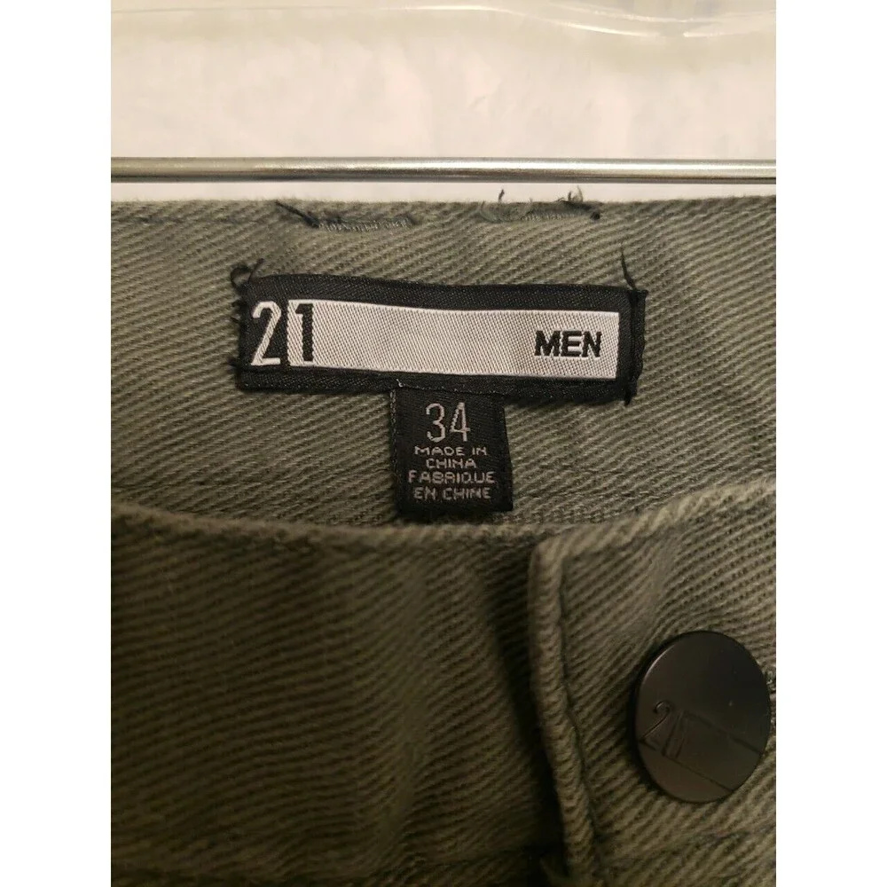 Forever 21 Men's Size 34x30 Green Skinny Leg Cotton Blend Stretch Jeans Country
